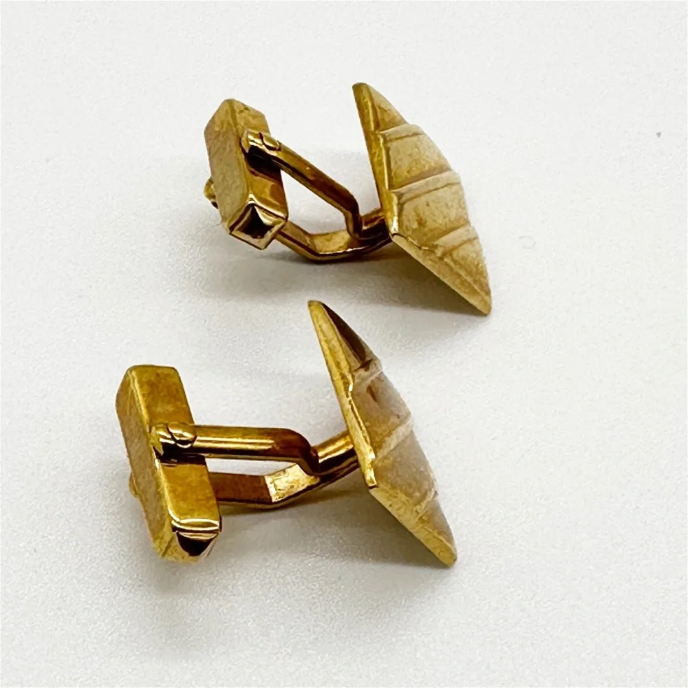 Vintage Swank Gold Tone Rectangle Cufflinks